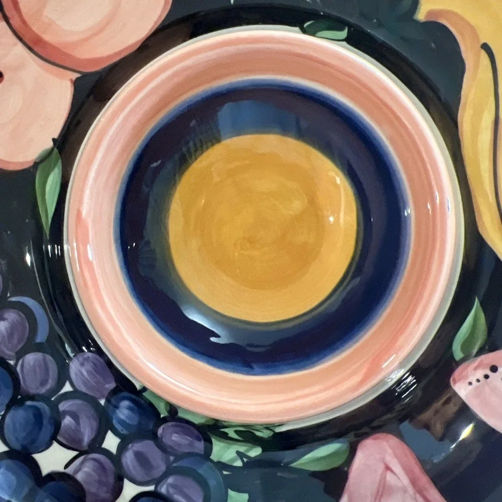 Vicki Carroll Hand Painted Fruit Chip & Dip Platter 12